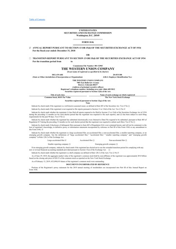 Thumbnail Western Union 10-K Annual Report 2018