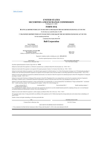 Thumbnail Ball Corporation
 10-K Annual Report 2018