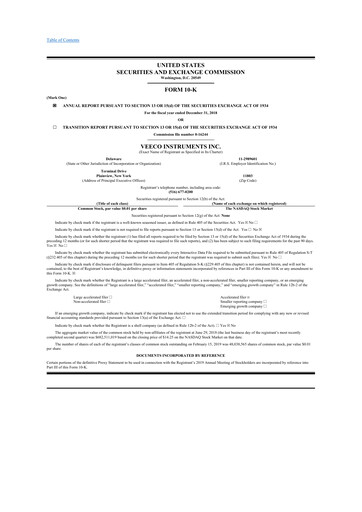 Thumbnail Veeco
 10-K Annual Report 2018