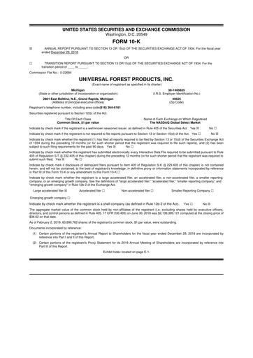 Thumbnail UFP Industries
 10-K Annual Report 2018