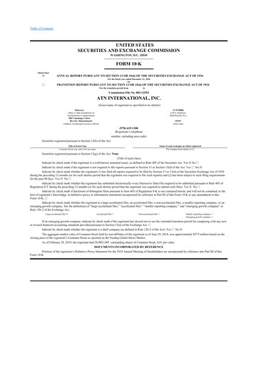 Miniature ATN International 10-K Rapport annuel 2018