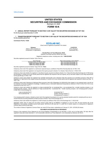 Thumbnail Ecolab 10-K Annual Report 2018