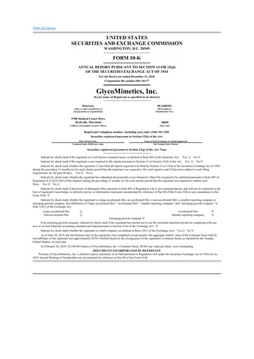 Thumbnail GlycoMimetics
 10-K Annual Report 2018