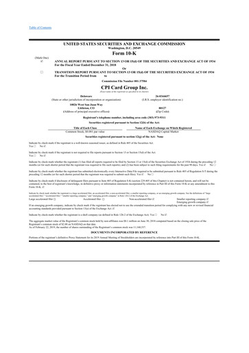 Thumbnail CPI Card Group 10-K Annual Report 2018