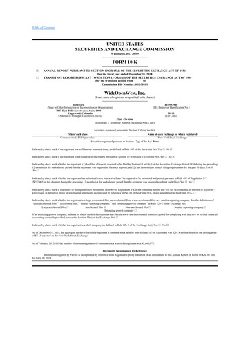 Thumbnail WideOpenWest 10-K Annual Report 2018