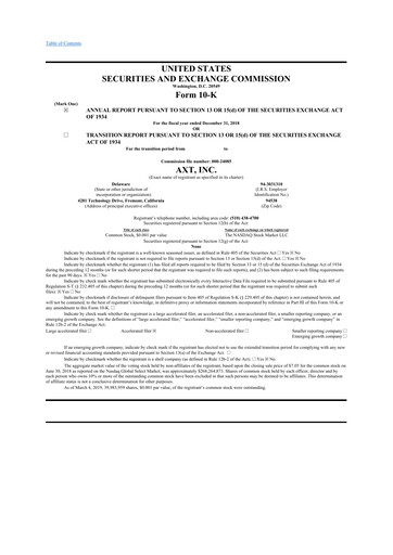 Thumbnail AXT Inc
 10-K Annual Report 2018