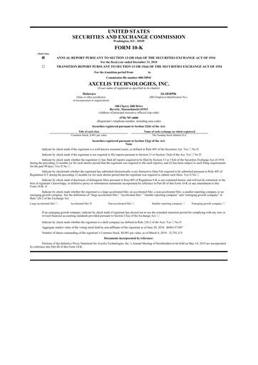 Thumbnail Axcelis Technologies
 10-K Annual Report 2018