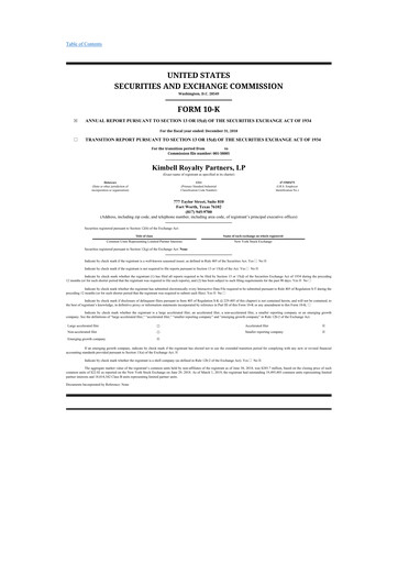 Thumbnail Kimbell Royalty Partners 10-K Annual Report 2018