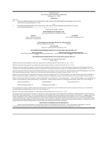 Thumbnail Hawthorn Bancshares 10-K Annual Report 2018