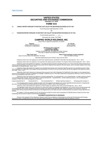 Thumbnail Camping World
 10-K Annual Report 2018