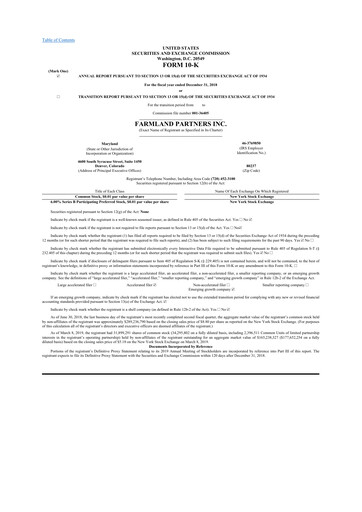 Thumbnail Farmland Partners
 10-K Annual Report 2018