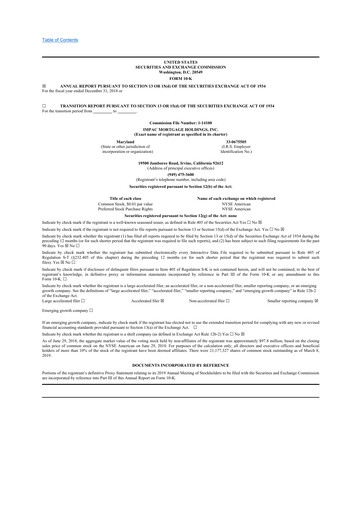 Vorschaubild Impac Mortgage Holdings 10-K Jahresbericht 2018