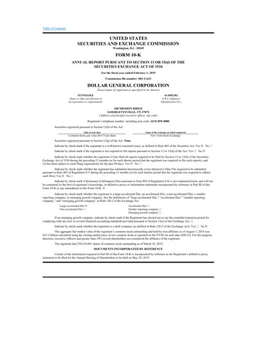 Thumbnail Dollar General 10-K Annual Report 2018