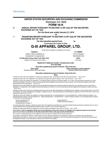 Vorschaubild G-III Apparel Group 10-K Jahresbericht 2019