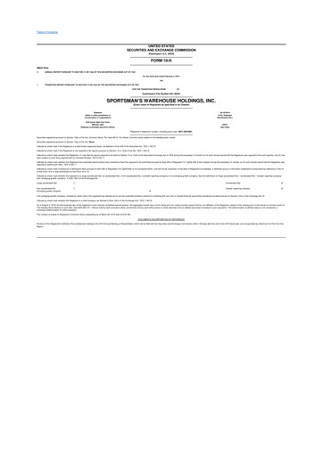 Thumbnail Sportsman's Warehouse 10-K Annual Report 2018