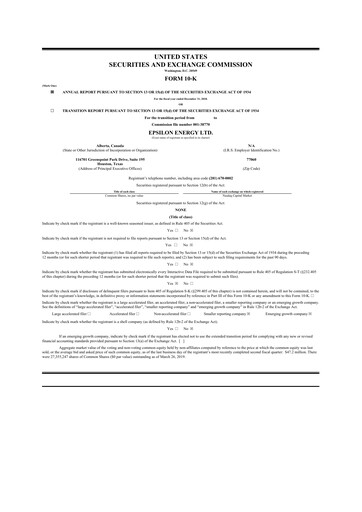 Thumbnail Epsilon Energy 10-K Annual Report 