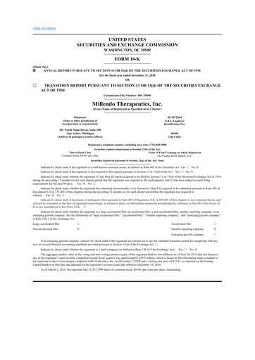 Thumbnail Tempest Therapeutics 10-K Annual Report 2018