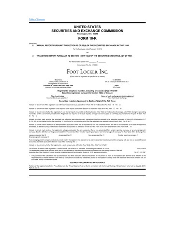 Thumbnail Foot Locker
 10-K Annual Report 2018