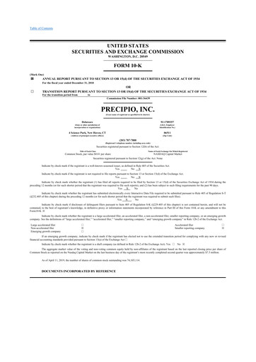 Thumbnail Precipio 10-K Annual Report 2018