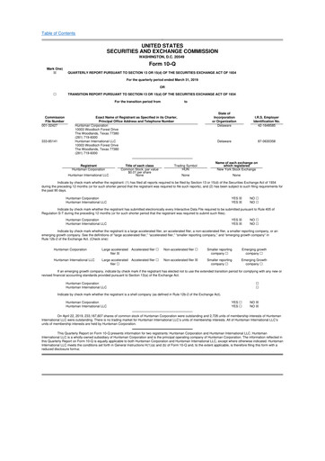 Thumbnail Huntsman Corporation
 10-Q Quarterly Report FY2019 
