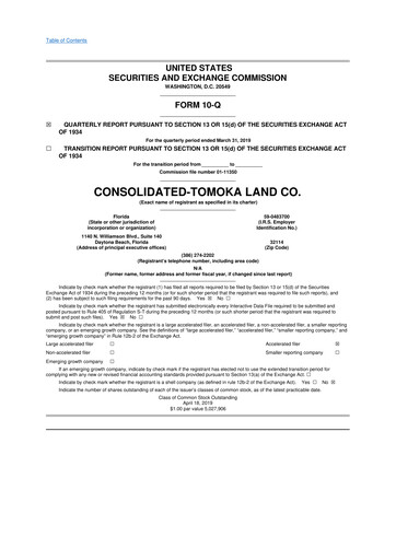 Thumbnail CTO Realty Growth 10-Q Quarterly Report FY2019 