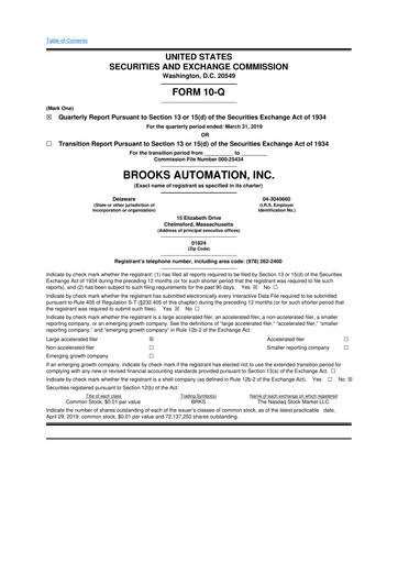 Vorschaubild Azenta 10-Q Quartalsbericht 2019 