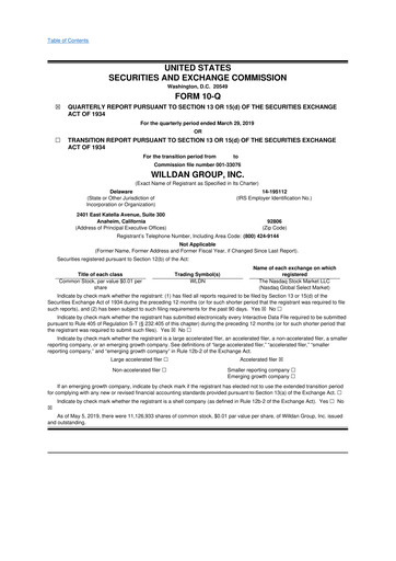 Thumbnail Willdan Group
 10-Q Quarterly Report FY2019 