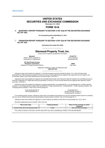 Thumbnail Starwood Property Trust 10-Q Quarterly Report FY2019 