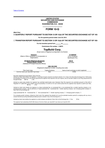 Thumbnail TopBuild 10-Q Quarterly Report FY2019 