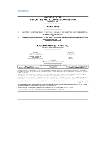 Thumbnail KALA BIO 10-Q Quarterly Report FY2019 