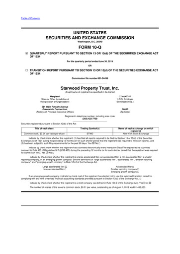 Thumbnail Starwood Property Trust 10-Q Quarterly Report FY2019 