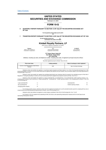 Thumbnail Kimbell Royalty Partners 10-Q Quarterly Report FY2019 