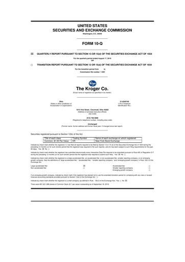 Vorschaubild Kroger 10-Q Quartalsbericht 2019 