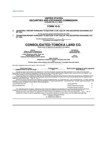 Thumbnail CTO Realty Growth 10-Q Quarterly Report FY2019 