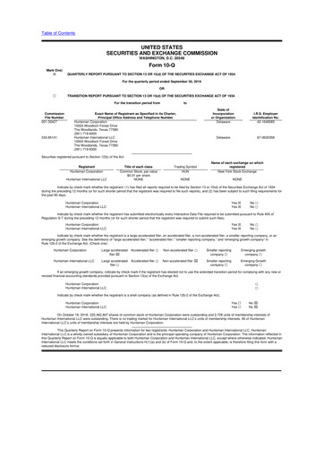 Thumbnail Huntsman Corporation
 10-Q Quarterly Report FY 