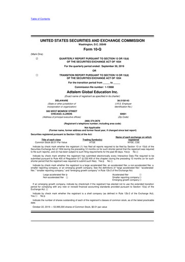 Miniature Adtalem Global Education
 10-Q Rapport trimestriel  