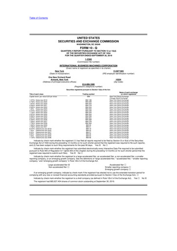 Thumbnail IBM 10-Q Quarterly Report FY2019 