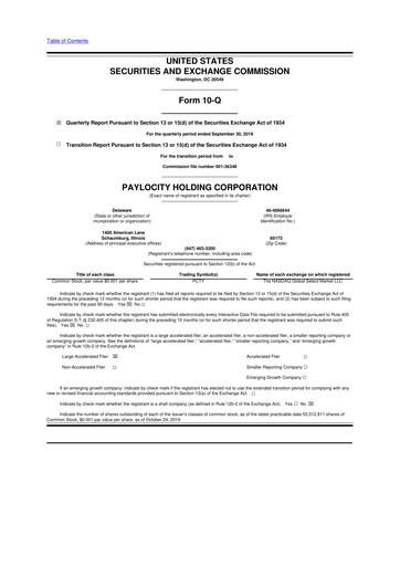 Thumbnail Paylocity 10-Q Quarterly Report FY2020 