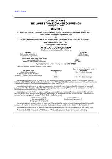 Thumbnail Air Lease Corporation
 10-Q Quarterly Report FY2019 