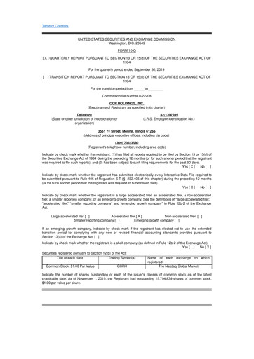 Miniature QCR Holdings
 10-Q Rapport trimestriel 2019 