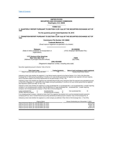 Thumbnail Tradeweb 10-Q Quarterly Report FY2019 