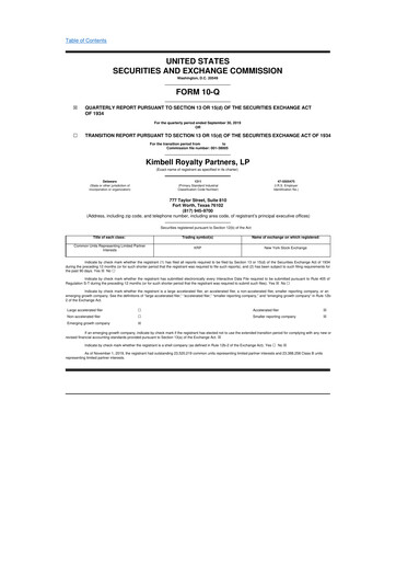 Thumbnail Kimbell Royalty Partners 10-Q Quarterly Report FY2019 