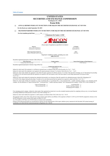 Thumbnail AMCON Distributing Company 10-K Annual Report 2019