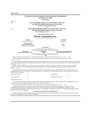 Thumbnail Azenta 10-K Annual Report 2019