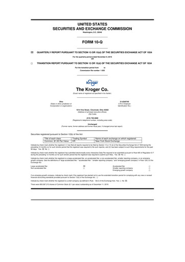 Vorschaubild Kroger 10-Q Quartalsbericht 2019 