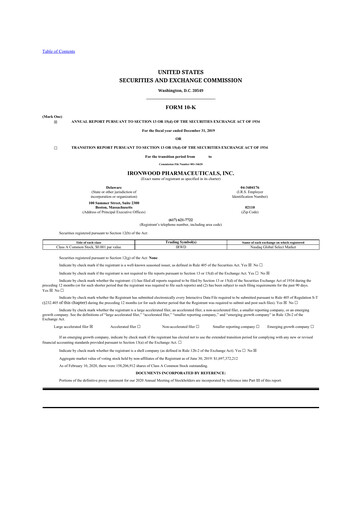 Thumbnail Ironwood Pharmaceuticals
 10-K Annual Report 2019