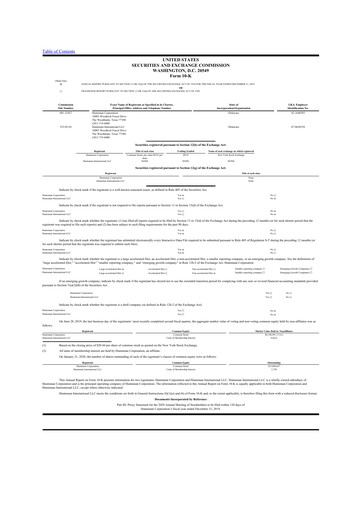 Thumbnail Huntsman Corporation
 10-K Annual Report 