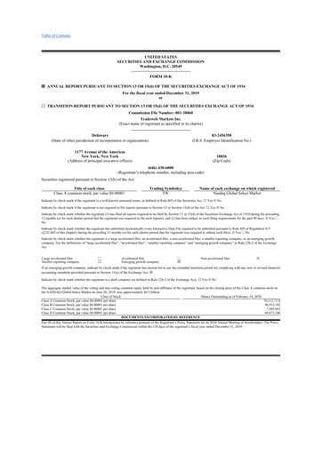 Thumbnail Tradeweb 10-K Annual Report 2019