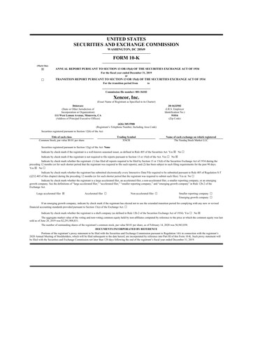 Thumbnail Xencor 10-K Annual Report 2019