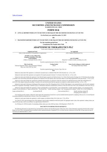 Thumbnail Adaptimmune Therapeutics 10-K Annual Report 2019